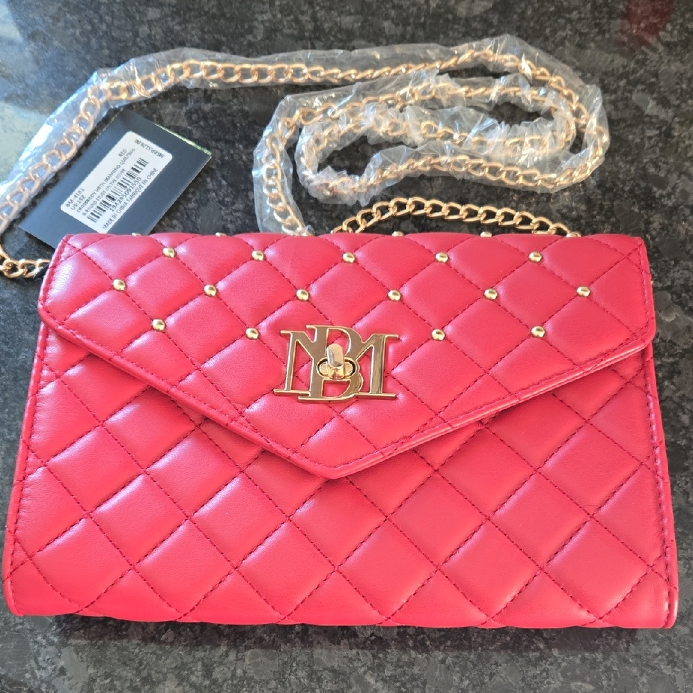 Red Badgley Mischka Quilted Women's Vegan Leather Bag